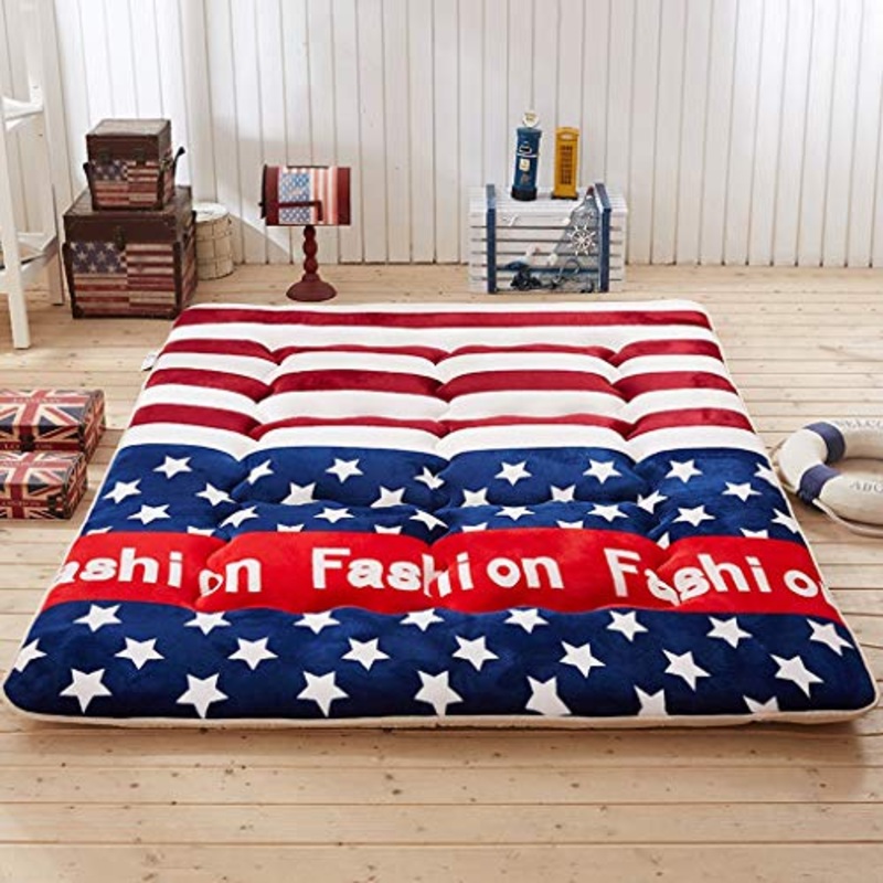 In stile giapponese divano Piano futon letto sotto il materasso futon materasso, velluto spesso Tatami Sleeping Mat pieghevole Roll Up materasso Boy Girl Dormitorio Mattress Pad Bambino Piano reclinab