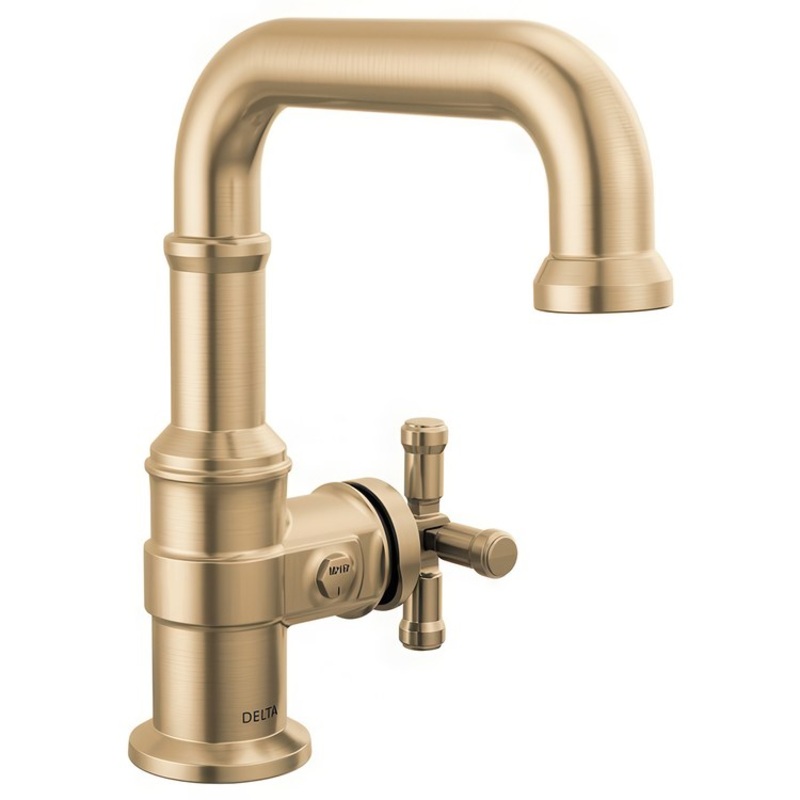 Lavatory Faucet Broderick 1 Cross ADA WaterSense Lumicoat Champagne Bronze 1.2 Gallons per Minute Pop-Up 1 Hole