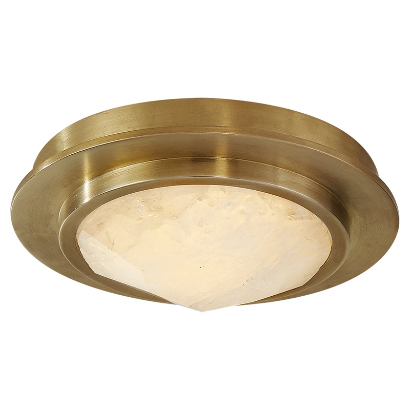 LED Flush Mount from the Halcyon Collection in Antique-Burnished Brass Finish by Visual Comfort Signature