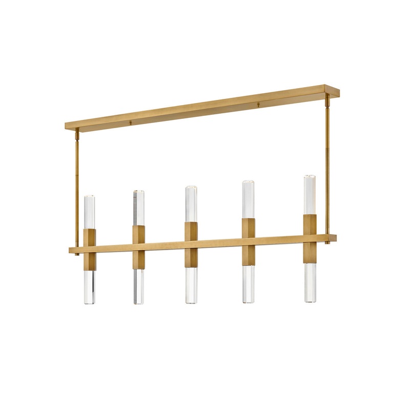 LED Linear Pendant from the Cecily Collection in Heritage Brass Finish by Fredrick Ramond (Final Sale)