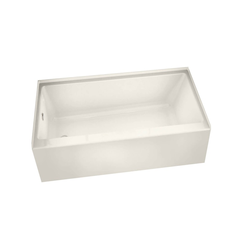 MAAX 105816-R-000-007 Rubix 6030 AFR Acrylic Alcove Right-Hand Drain Bathtub in Biscuit