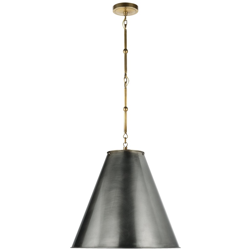 One Light Pendant from the Goodman Collection in Hand-Rubbed Antique Brass Finish by Visual Comfort Signature