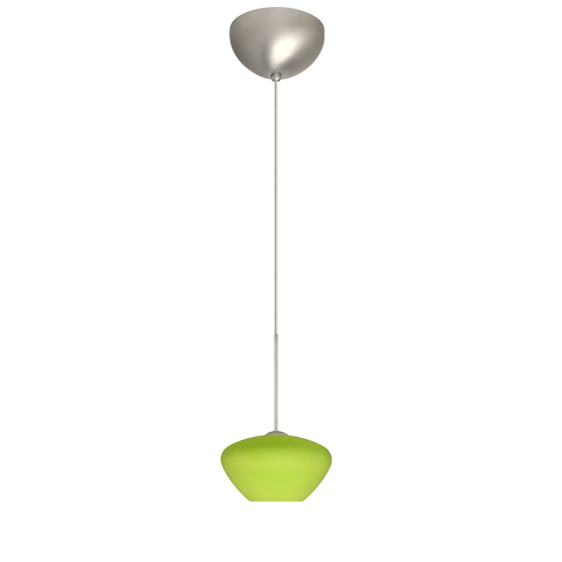 One Light Pendant from the Peri Collection in Satin Nickel Finish by Besa