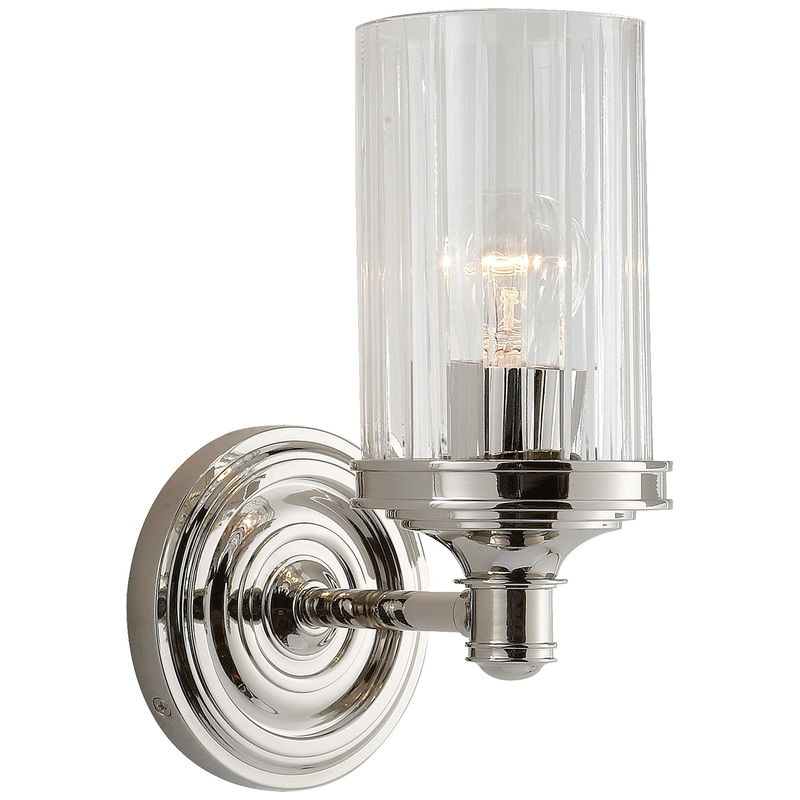 One Light Wall Sconce from the Ava Collection in Polished Nickel Finish by Visual Comfort Signature