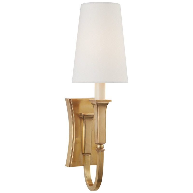 One Light Wall Sconce from the Delphia Collection in Hand-Rubbed Antique Brass Finish by Visual Comfort Signature