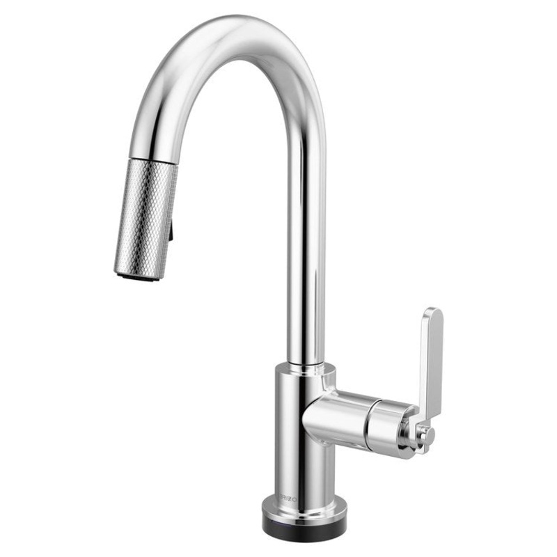 Prep Faucet Litze Smarttouch 1 Industrial Handle ADA Polished Chrome Pull Down Dual Function Arc 360 DEG Swivel 1.8 Gallons per Minute