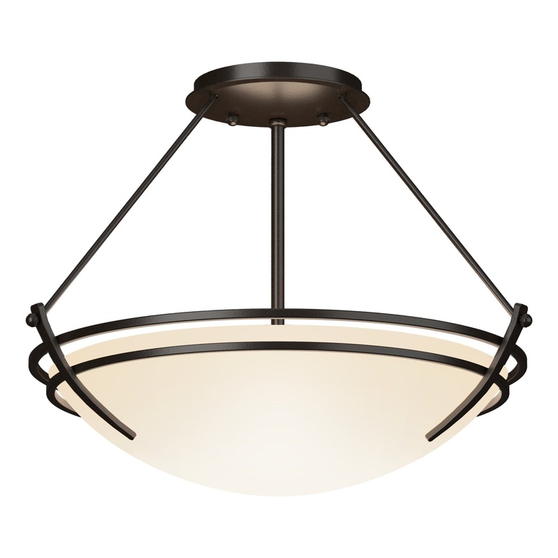 Presidio Tryne Semi-Flush Oil Rubbed Bronze Opal Glass (GG)