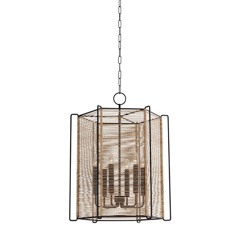 Six Light Lantern from the Ramon Collection in Textured Black Finish by Troy Lighting