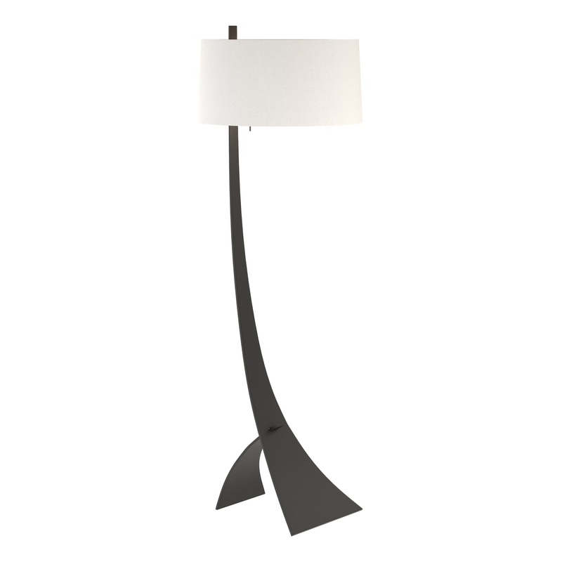 Stasis Floor Lamp Black Natural Anna Shade (SF)