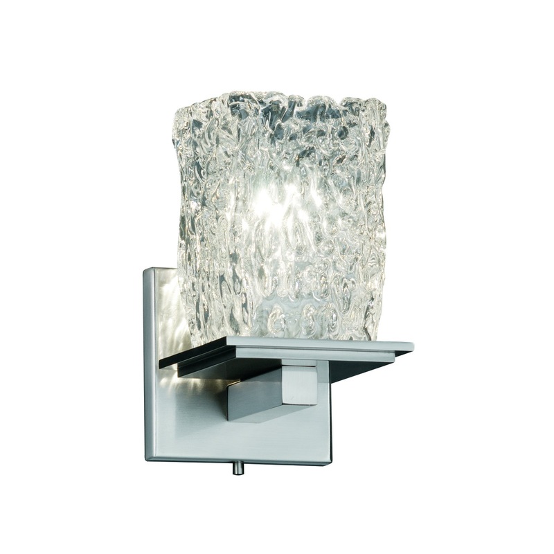 Wall Sconce from the Veneto Luce Collection in Brushed Nickel Finish by Justice Designs