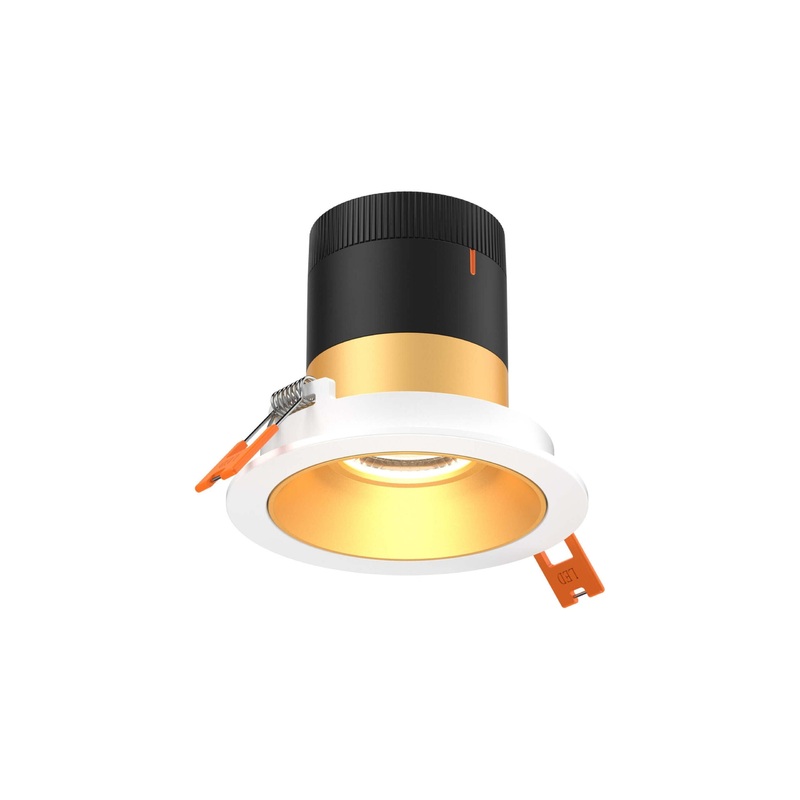 3″ Modular Downlight Gold with White Trim 35 Degrees Regressed