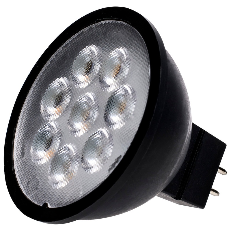 6.5 Watt MR16 LED – Black Finish – 3000K – GU5.3 Base – 500 Lumens – 12 Volt Light Bulb by Satco