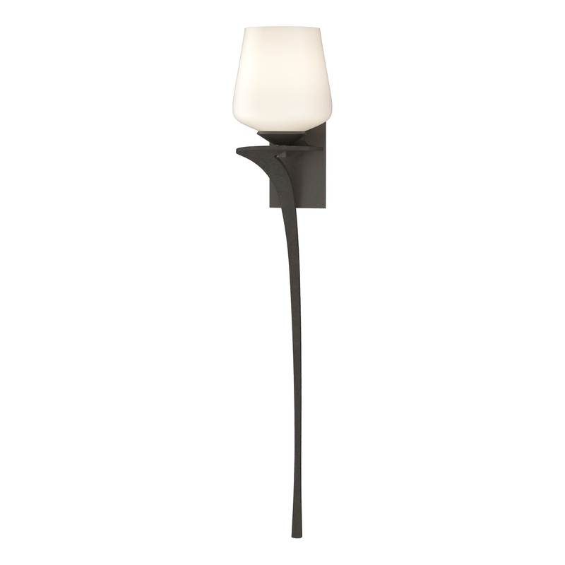 Antasia Single Glass 1-Light Sconce Dark Smoke Left
