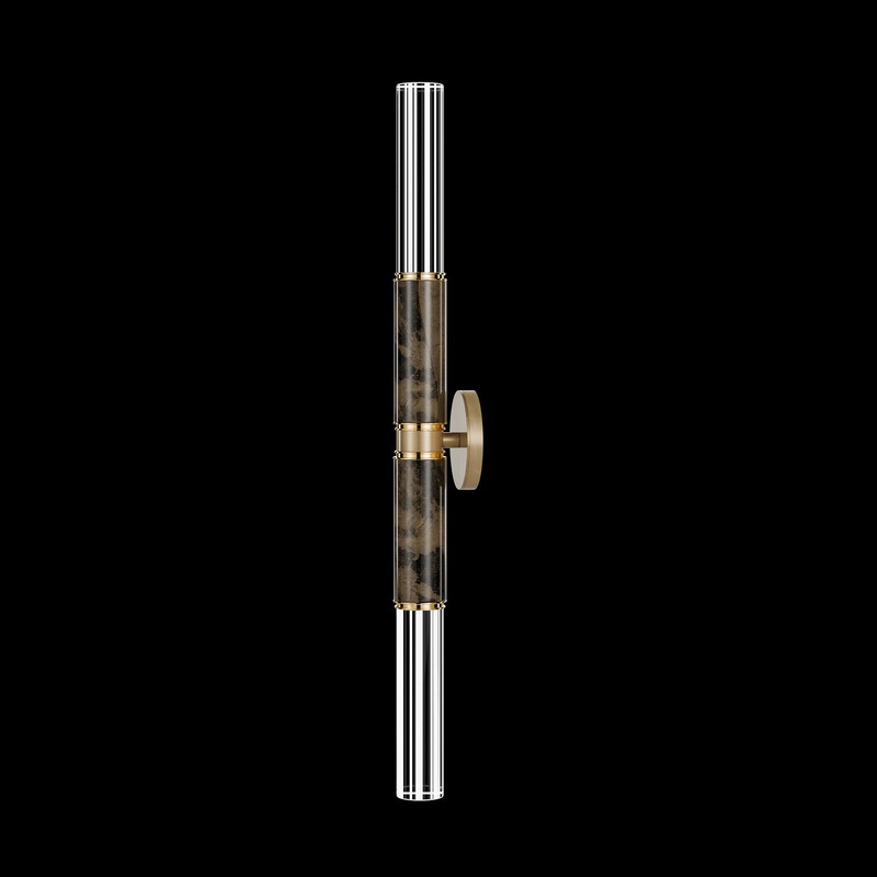 Antonia 34″H Sconce Gold Leaf/Brass/Charcoal