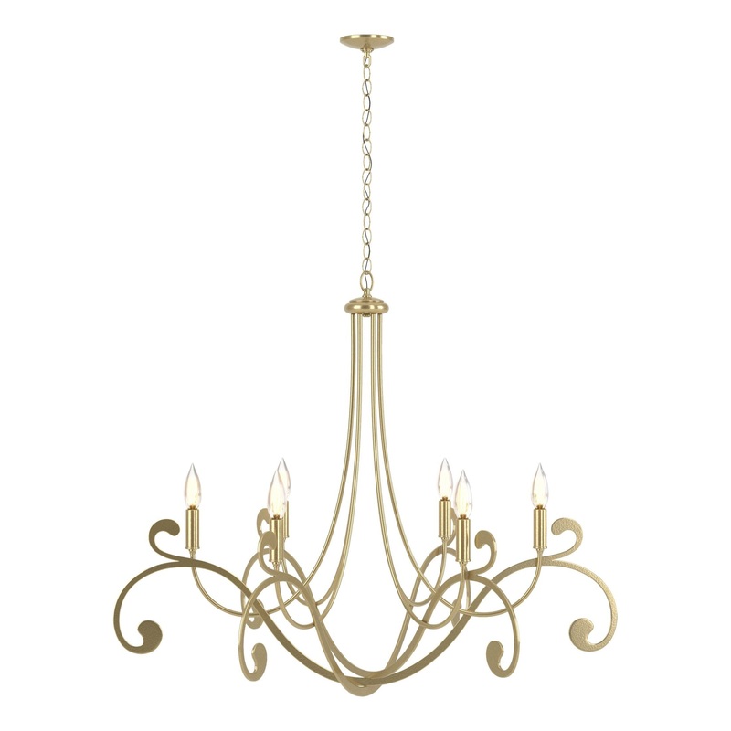 Bella 6-Arm Chandelier Modern Brass
