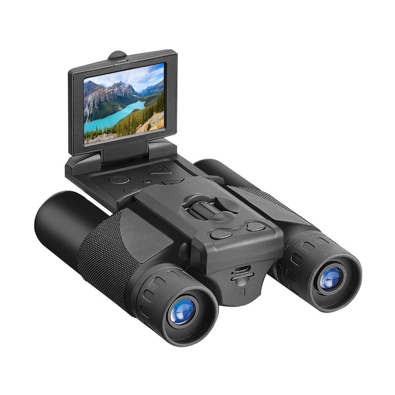 Black HD Digital Camera Binoculars 8X Zoom – Record Video & Photos with LCD Screen, Starlight Night Vision for Outdoors