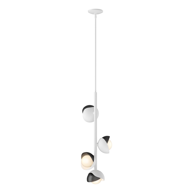 Brooklyn 4-Light Double Shade Vertical Pendant White Ink