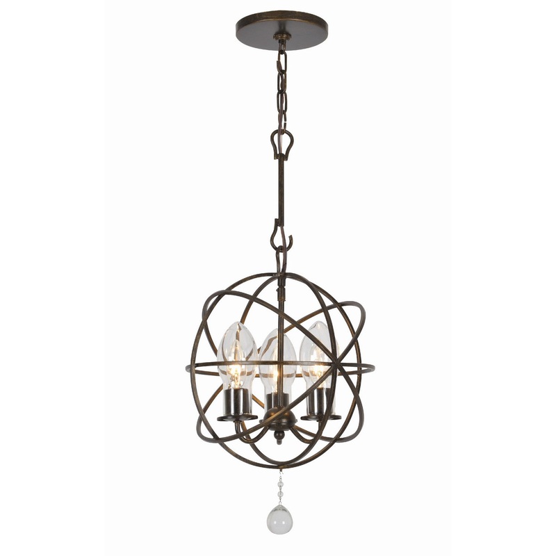 Crystorama SOL-9325-EB Solaris Three Light Outdoor Chandelier English Bronze