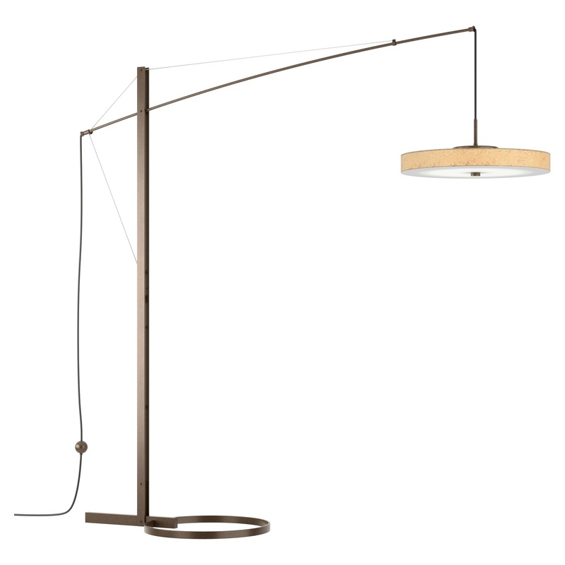 Disq Arc LED Floor Lamp Bronze Cork Shade (SG)