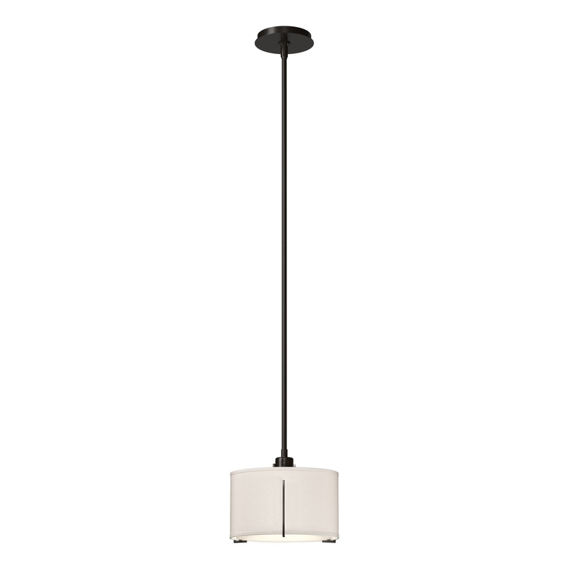 Exos Small Single Shade Pendant Oil Rubbed Bronze Flax Shade (SE)