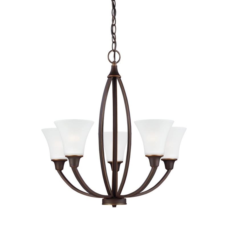 Five Light Chandelier from the Metcalf Collection in Autumn Bronze Finish by Generation Lighting