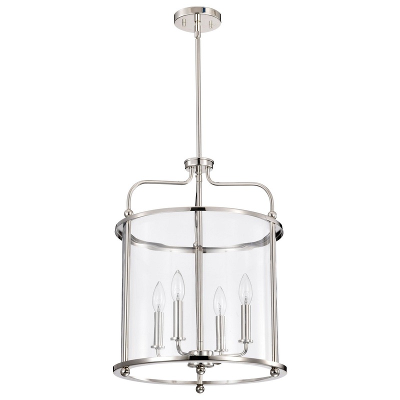 Four Light Pendant from the Yorktown Collection in Polished Nickel Finish by Nuvo Lighting