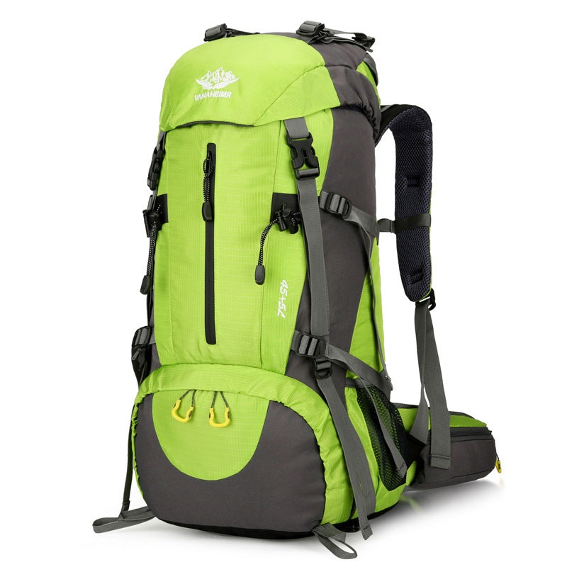 Green Nylon Hiking Backpack – Multifunctional Outdoor Sports Bag