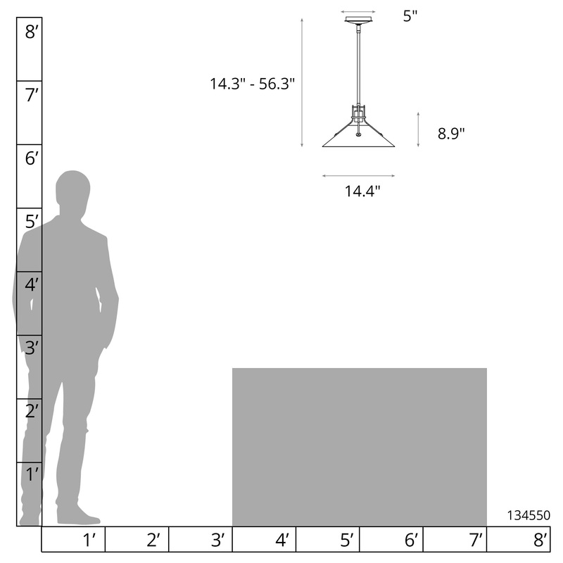 Henry Medium Steel Shade Pendant Ink Bronze