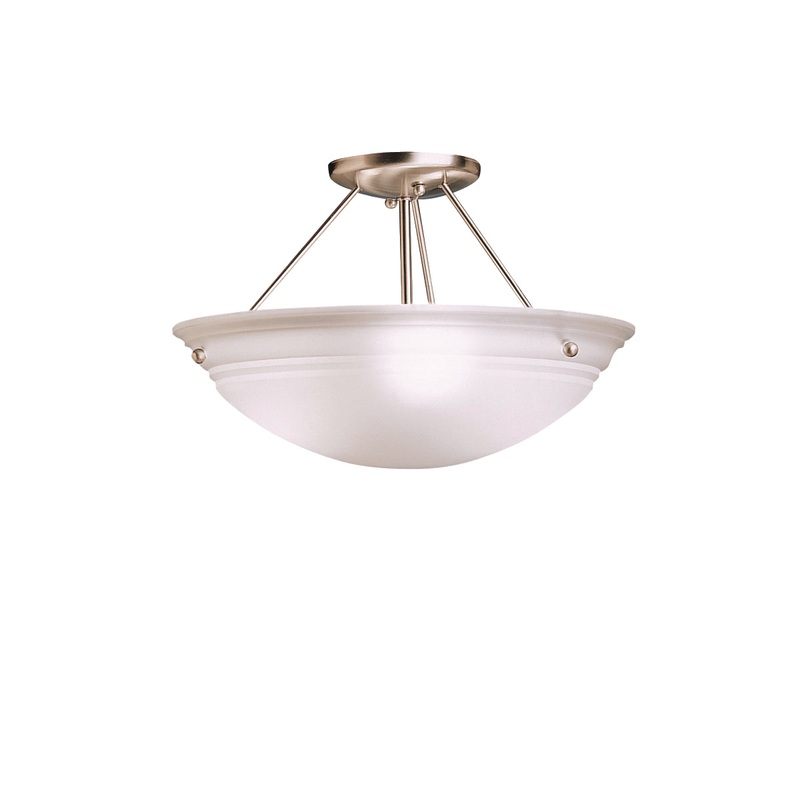 Kichler 3122NI Three Light Semi Flush Mount, Brushed Nickel
