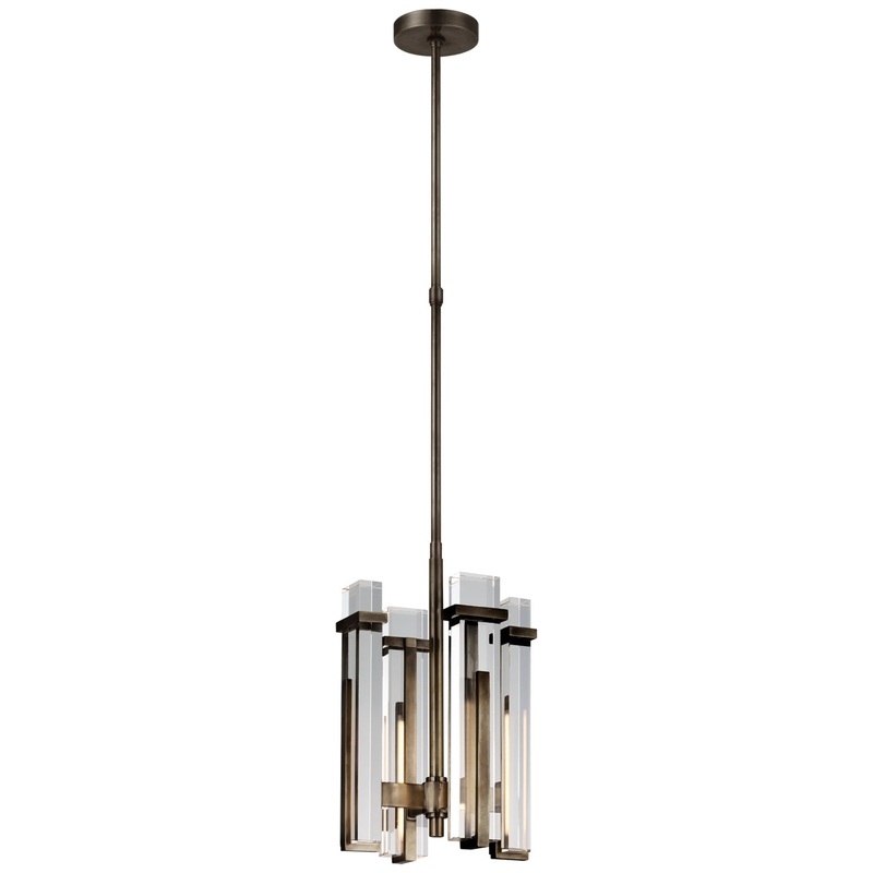 LED Chandelier from the Malik Collection in Bronze Finish by Visual Comfort Signature