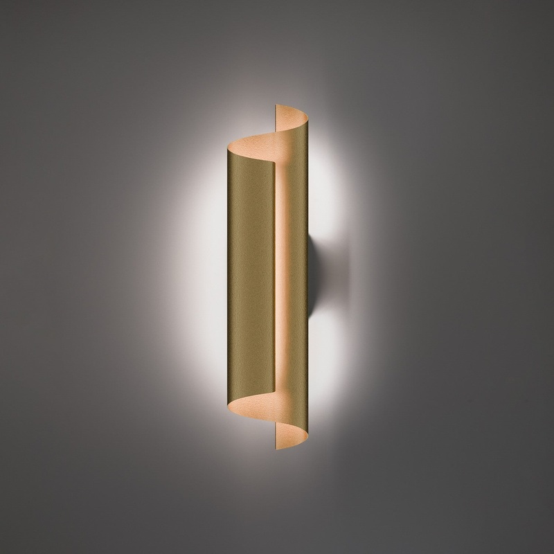 LED Wall Sconce from the Pirouette Collection in Aged Brass Finish by Modern Forms