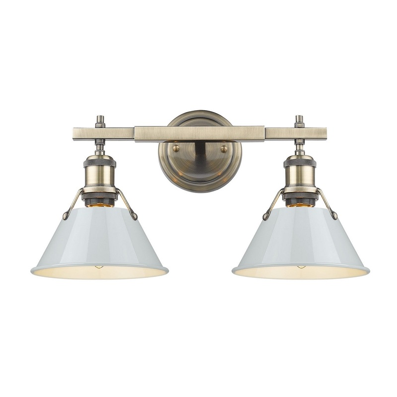 Two Light Bath Vanity from the Orwell Collection in Aged Brass Finish by Golden