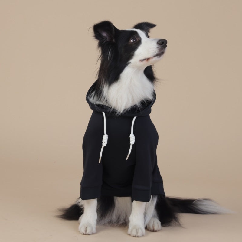 Black Classic Dog Sweatshirt with Hood & Drawstrings – For Large Dogs (Size : 4XL)