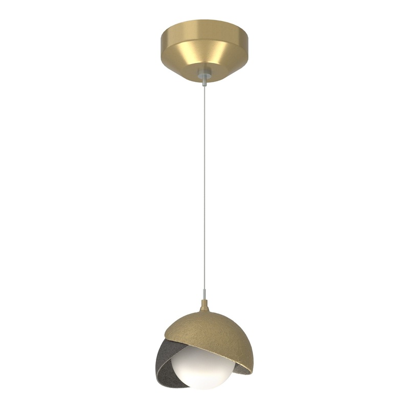 Brooklyn Double Shade Low Voltage Mini Pendant Modern Brass Natural Iron
