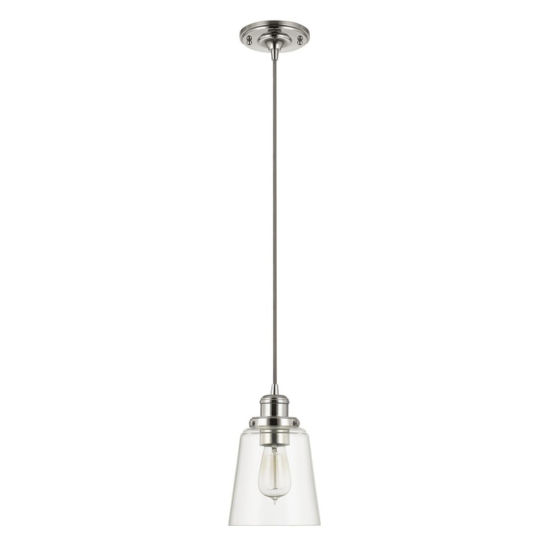 Capital Lighting 3718PN-135 Fallon 1 Light Pendant Polished Nickel