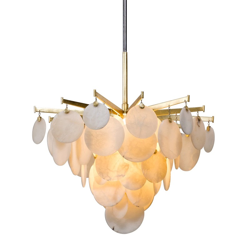 Corbett Lighting 228-42 Serenity One Light Chandelier Gold Leaf W Polished Stainless