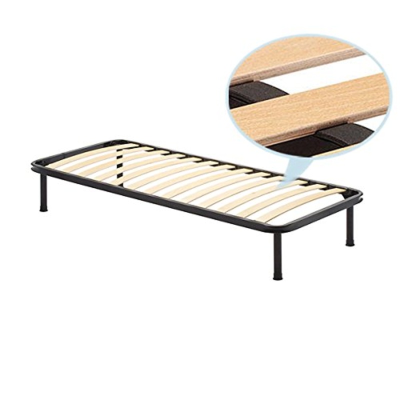 Europrimo Rete a doghe Singola 90×190 cm Struttura in Ferro con doghe in Legno Ortopedica Piedi 25 cm smontabili Inclusi