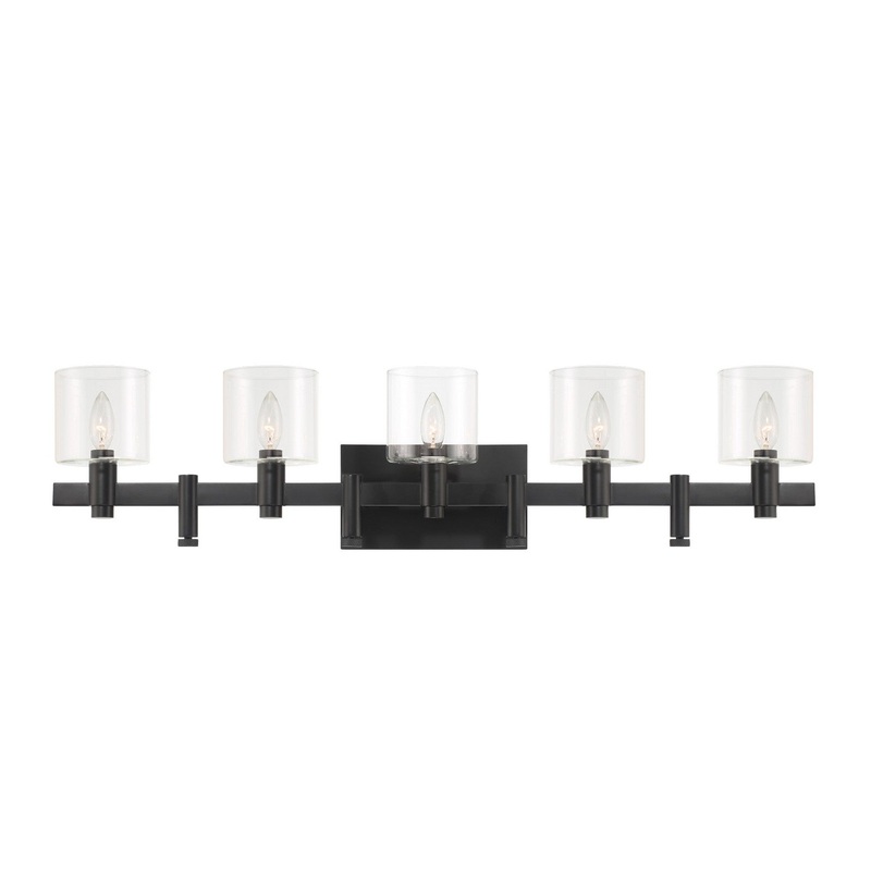 Five Light Wall Mount from the Decato Collection in Black Finish by Eurofase
