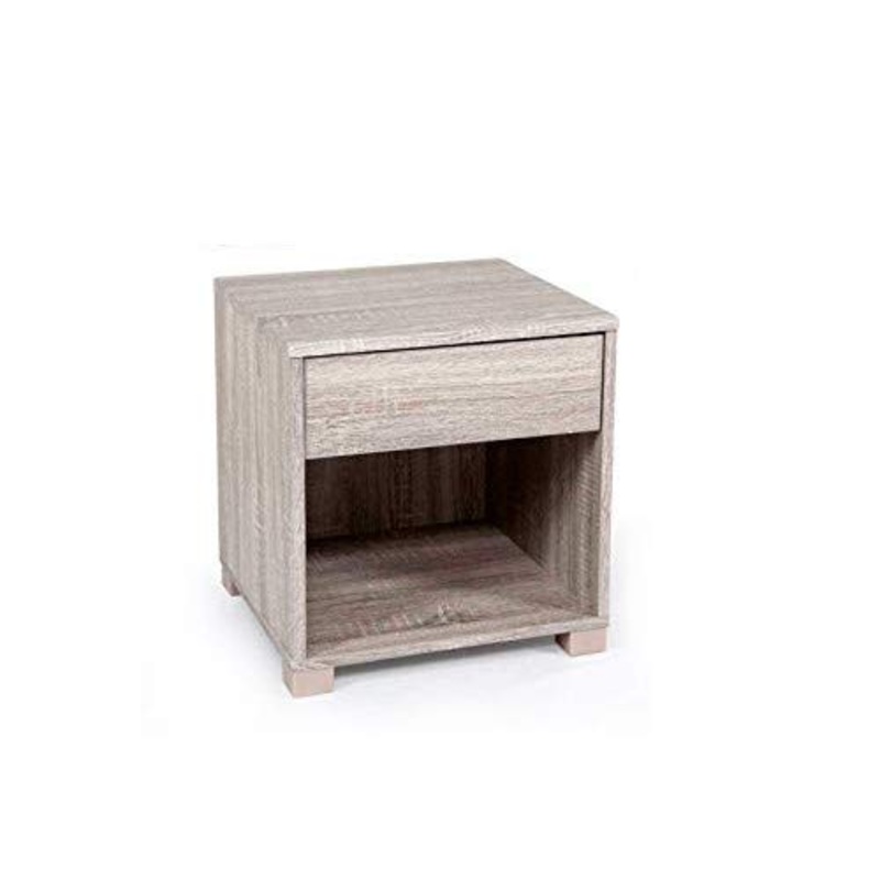 Gicos Mobile Comodino com con cassetto in Legno truciolato Colore Olmo Shabby Chic 40 * 36 * 44 cm TCC-751042