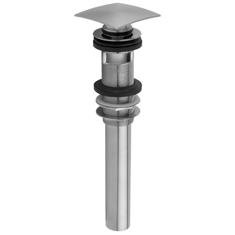 Lavatory Drain Finger Touch Square with Overflow 1-1/2 Inch Oil Rubbed Bronze for Standard Pop-Up and P.O. Plugs with Rubber Stoppers 10-5/8 Inch Length