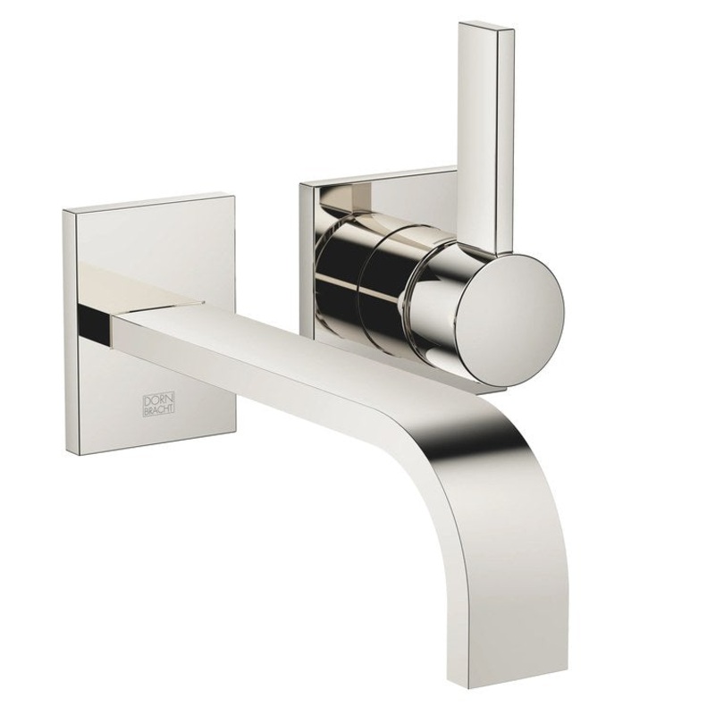 Lavatory Faucet MEM Wall Mount Mixer 1 Lever ADA WaterSense Platinum 1.2 Gallons per Minute Less Drain 2 Hole