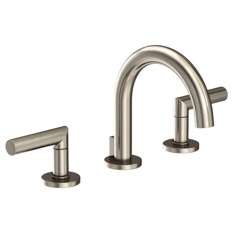 Lavatory Faucet Pavani Widespread 8 to 20 Inch Spread 2 Lever ADA Antique Nickel 1.2 Gallons per Minute Brass Spout Height 3-1/8 Inch