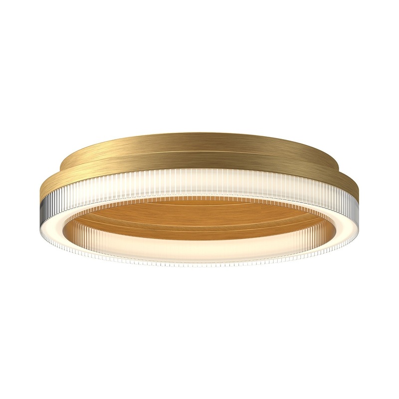 LED Flush Mount from the Calix Collection in Brushed Gold Finish by Kuzco Lighting