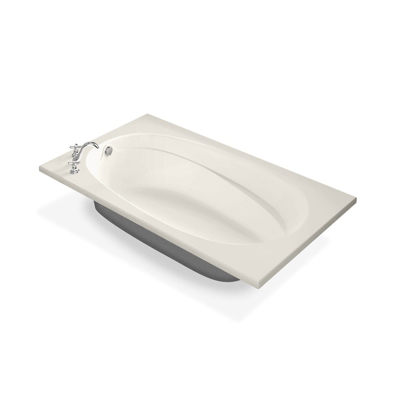 MAAX 100106-003-007-000 Talisman 71 x 42 Acrylic Drop-in End Drain Whirlpool Bathtub in Biscuit