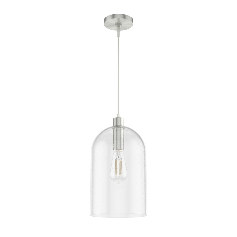 One Light Pendant from the Lochmeade Collection in Brushed Nickel Finish by Hunter