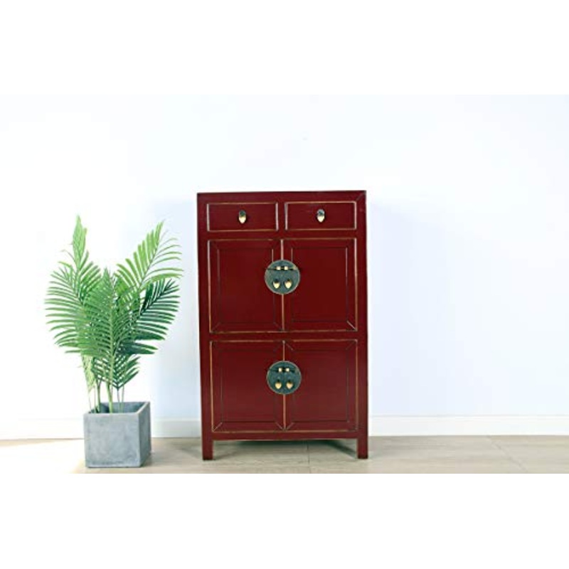 Yajutang – Cassettiera in legno massiccio, colore: Lilla