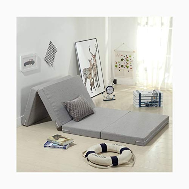 YANGLY 8 Centimetri di Spessore Materasso Pieghevole Multifunzione 4 Fold Materasso for I Giochi di Gioco, Picnic, Yoga, Tatami (Color : Light Gray, Size : 24x79inch)