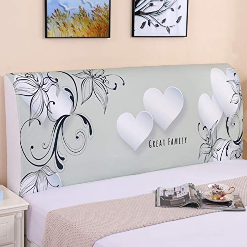 ZXDFG Copri Testata Letto,Copertura per Testiera per Letto Fodera Elastica Protezione all-Inclusive Testata Singolo Matrimoniale Anti-Collisione Cuscino,Lavabile