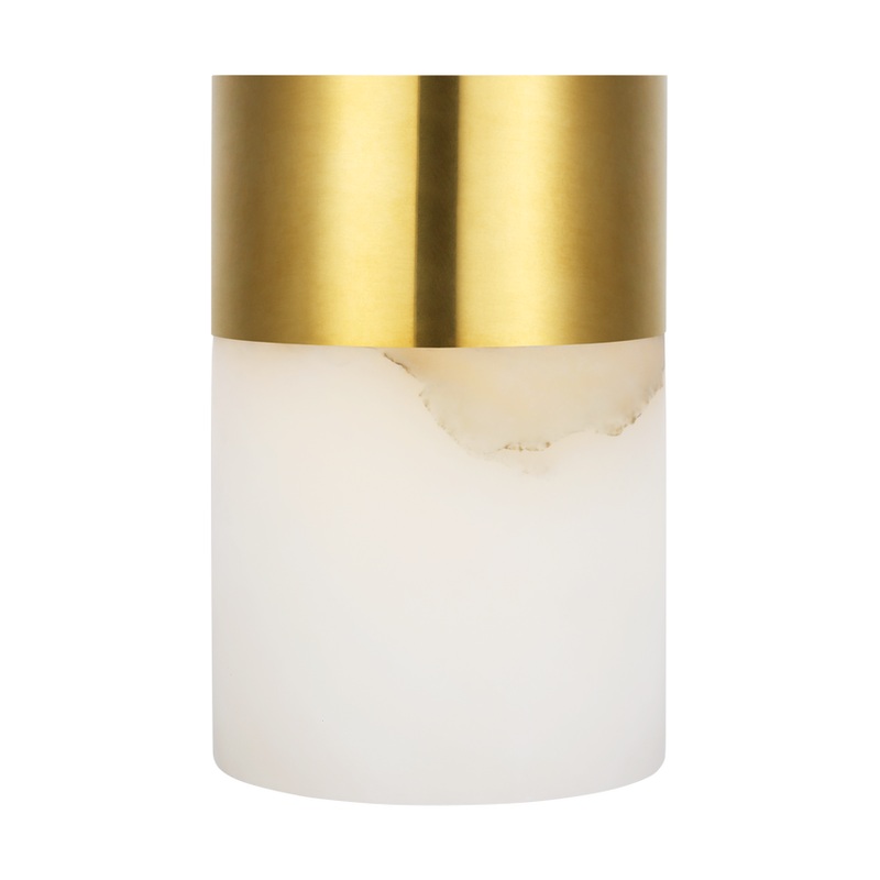 Caspe Alabaster 6 Rechargeable Table Lamp Hand Rubbed Antique Brass