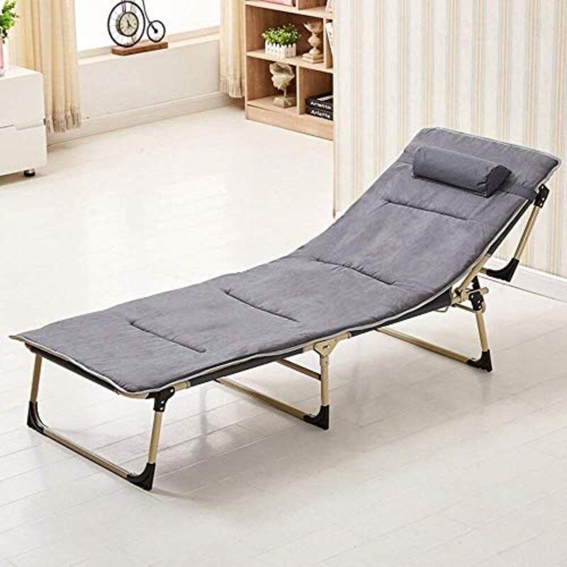 GAOFQ Lettino Prendisole Sedie da Giardino Letto Pieghevole per Ospiti, Ufficio Singolo pisolino Pranzo Letto reclinabile Letto di accompagnamento Forte Angolo Stabile Regolabile Letto da Campo